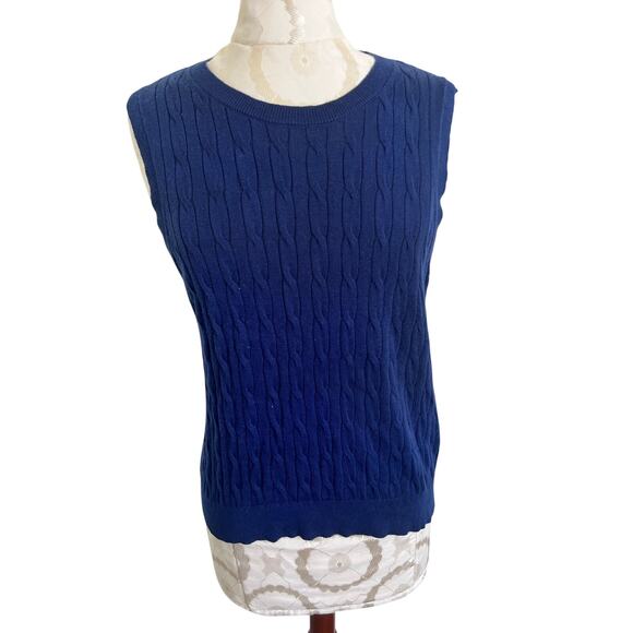 J Crew Sleeveless Pullover Cable Knit Sweater Medium - Picture 1 of 8